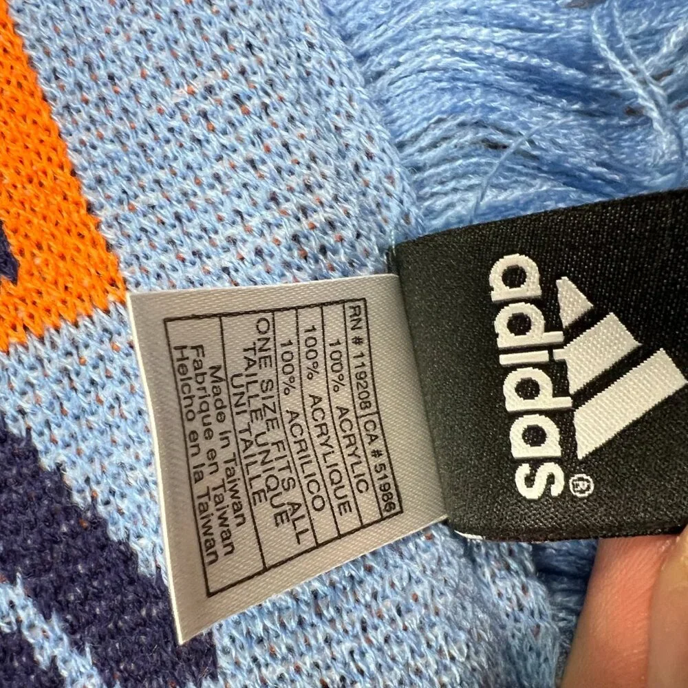 Adidas Unisex‎ OSFA Blue Winter Fringe New York City FC Soccer MLS Scarf NWT